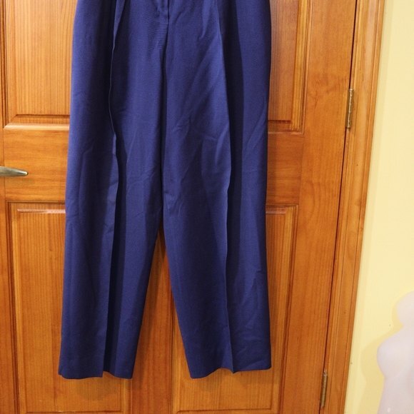 Escada Margaretna Ley Vintage Germany Blue High Waist Trouser Slacks Pants 42 - Picture 3 of 12